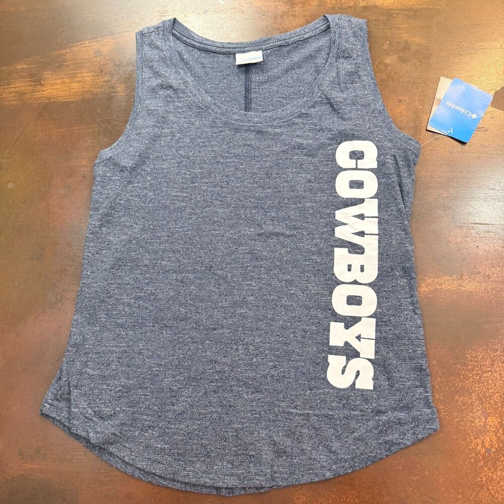 Women's Dallas Cowboys Columbia Omni Wick Tri Blend Tank Top Navy blue